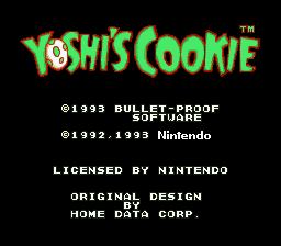 Yoshi's Cookie (Europe) Title Screen